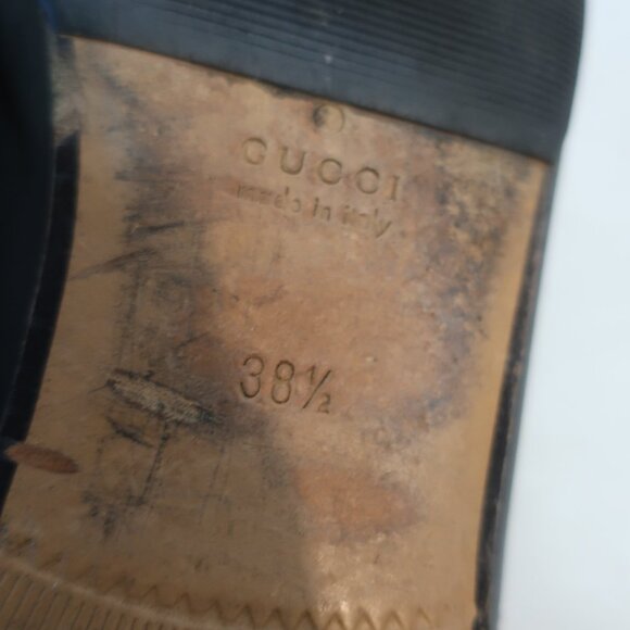 Authentic Gucci Princetown Black Leather Horsebit Slip-On Slide Mule 38.5 US/8.5 - Picture 12 of 16